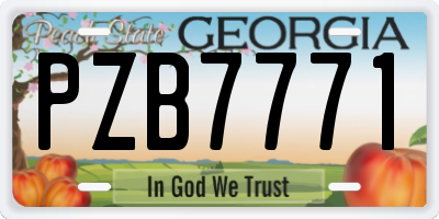 GA license plate PZB7771
