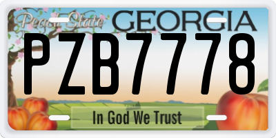 GA license plate PZB7778