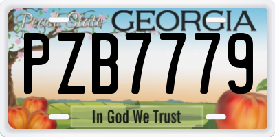 GA license plate PZB7779