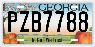 GA license plate PZB7788