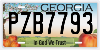 GA license plate PZB7793