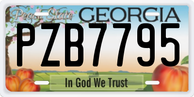 GA license plate PZB7795
