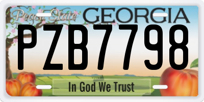 GA license plate PZB7798