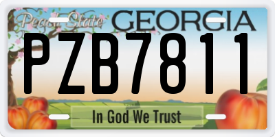 GA license plate PZB7811
