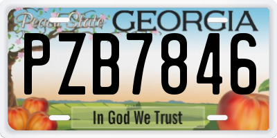 GA license plate PZB7846