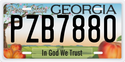 GA license plate PZB7880
