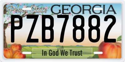 GA license plate PZB7882