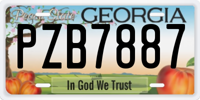 GA license plate PZB7887