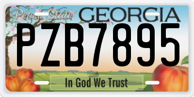 GA license plate PZB7895