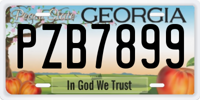 GA license plate PZB7899