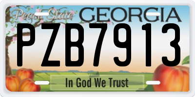 GA license plate PZB7913