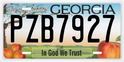 GA license plate PZB7927
