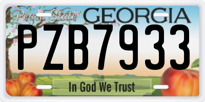 GA license plate PZB7933