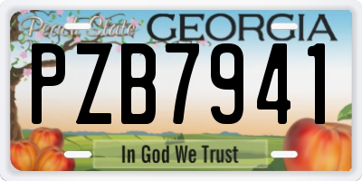 GA license plate PZB7941