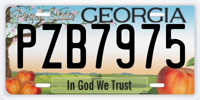 GA license plate PZB7975