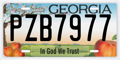 GA license plate PZB7977