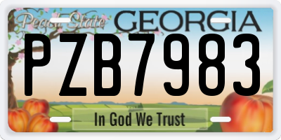 GA license plate PZB7983