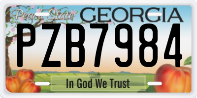GA license plate PZB7984