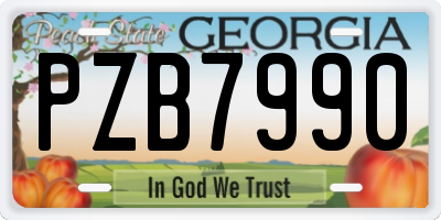 GA license plate PZB7990