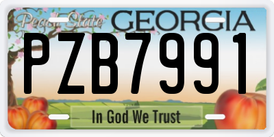 GA license plate PZB7991