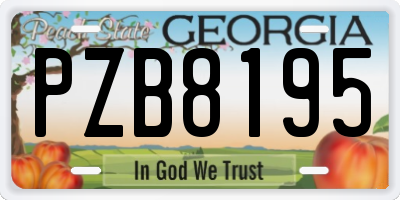 GA license plate PZB8195