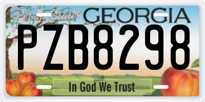 GA license plate PZB8298