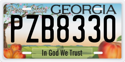 GA license plate PZB8330