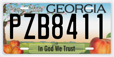 GA license plate PZB8411