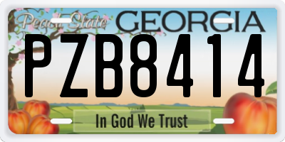 GA license plate PZB8414
