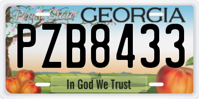 GA license plate PZB8433