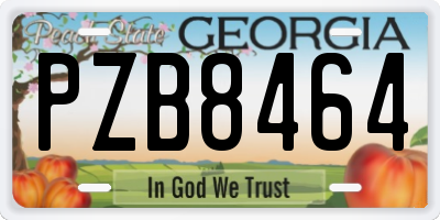 GA license plate PZB8464