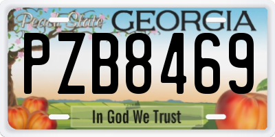 GA license plate PZB8469