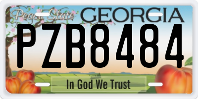 GA license plate PZB8484