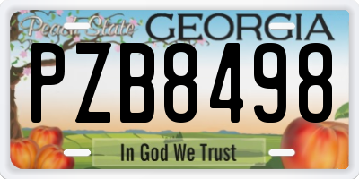 GA license plate PZB8498