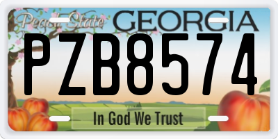 GA license plate PZB8574