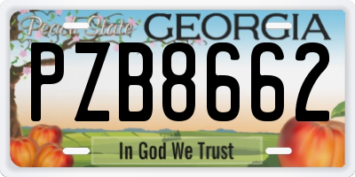 GA license plate PZB8662