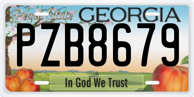 GA license plate PZB8679