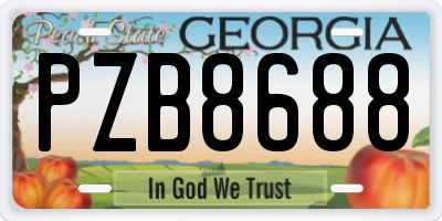 GA license plate PZB8688