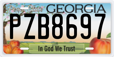 GA license plate PZB8697
