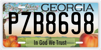 GA license plate PZB8698