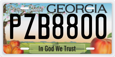 GA license plate PZB8800