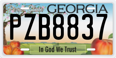 GA license plate PZB8837