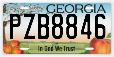 GA license plate PZB8846
