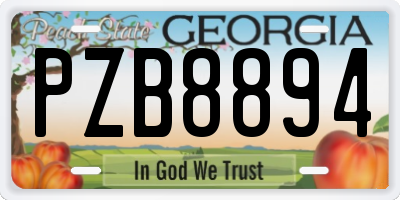 GA license plate PZB8894