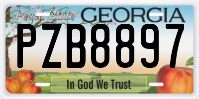 GA license plate PZB8897