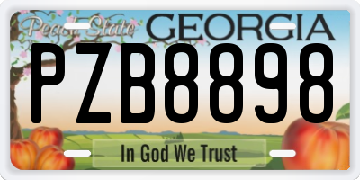 GA license plate PZB8898