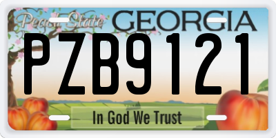 GA license plate PZB9121