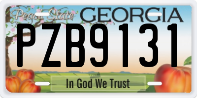 GA license plate PZB9131