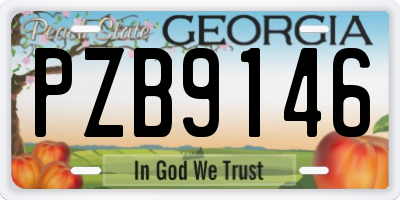 GA license plate PZB9146