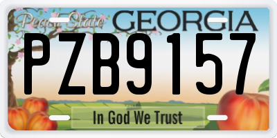 GA license plate PZB9157